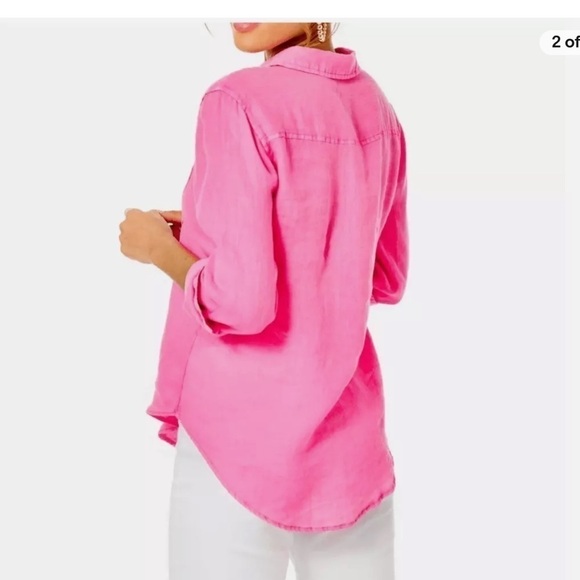Lilly Pulitzer Sea View Linen Button Down Top - Picture 15 of 15